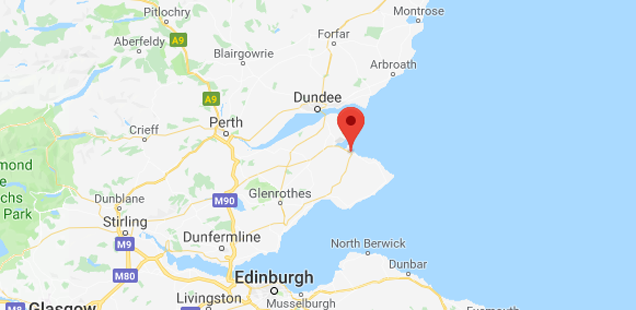 google map screenshot of St Andrews Botanic Garden location
